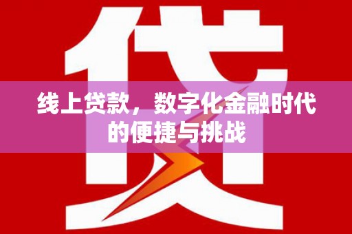 中卫线上贷款，数字化金融时代的便捷与挑战