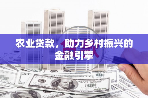 中卫农业贷款，助力乡村振兴的金融引擎