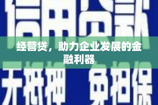 中卫经营贷，助力企业发展的金融利器