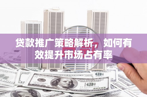 中卫贷款推广策略解析，如何有效提升市场占有率