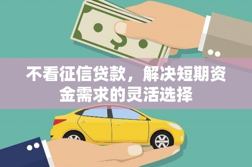 中卫不看征信贷款，解决短期资金需求的灵活选择