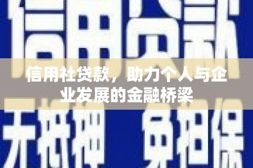 中卫信用社贷款，助力个人与企业发展的金融桥梁