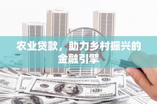 中卫农业贷款，助力乡村振兴的金融引擎