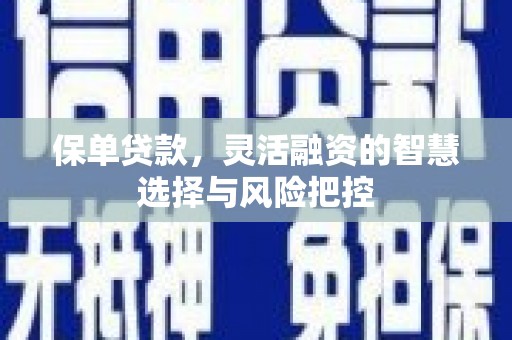中卫保单贷款，灵活融资的智慧选择与风险把控