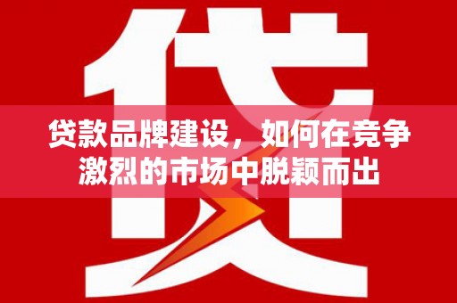 中卫贷款品牌建设，如何在竞争激烈的市场中脱颖而出