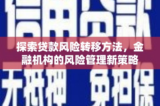 中卫探索贷款风险转移方法，金融机构的风险管理新策略