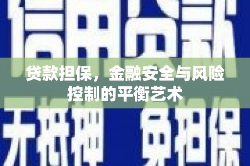 中卫贷款担保，金融安全与风险控制的平衡艺术