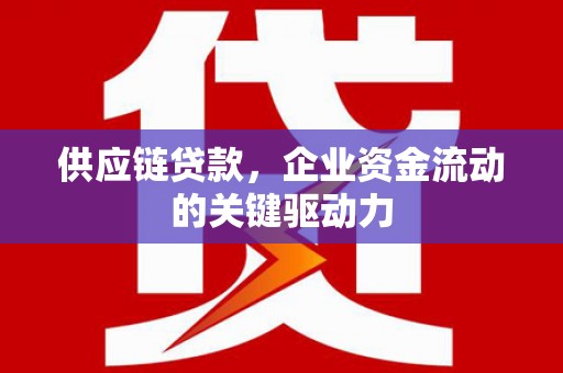 中卫供应链贷款，企业资金流动的关键驱动力