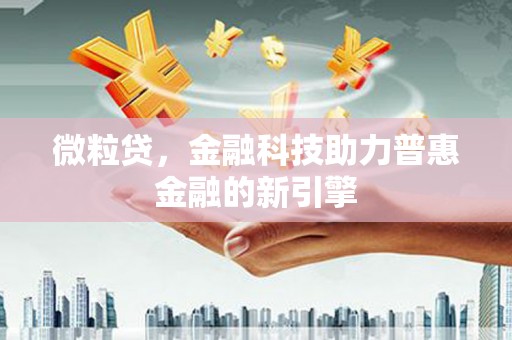 中卫微粒贷，金融科技助力普惠金融的新引擎