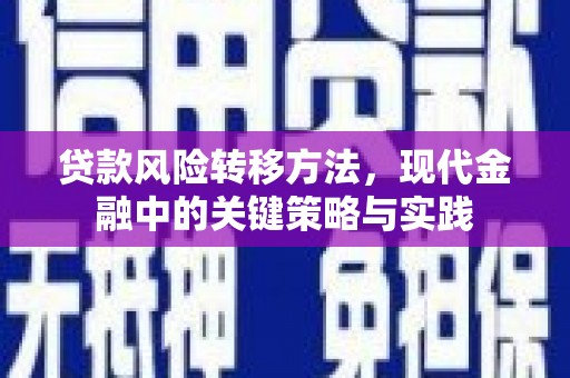 中卫贷款风险转移方法，现代金融中的关键策略与实践