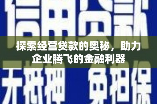 中卫探索经营贷款的奥秘，助力企业腾飞的金融利器