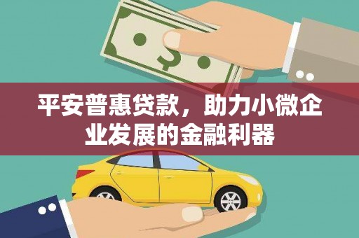 中卫平安普惠贷款，助力小微企业发展的金融利器