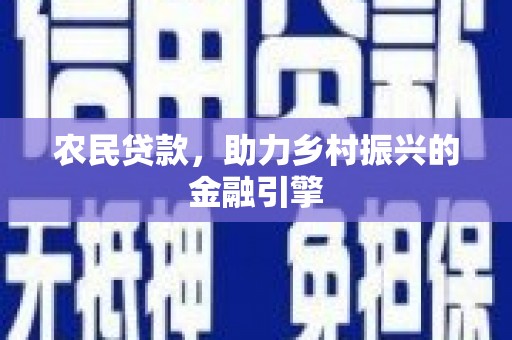 中卫农民贷款，助力乡村振兴的金融引擎