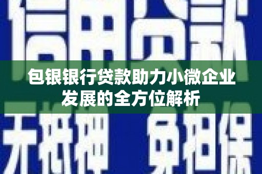 中卫包银银行贷款助力小微企业发展的全方位解析