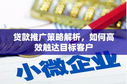 中卫贷款推广策略解析，如何高效触达目标客户