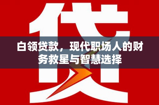 中卫白领贷款，现代职场人的财务救星与智慧选择