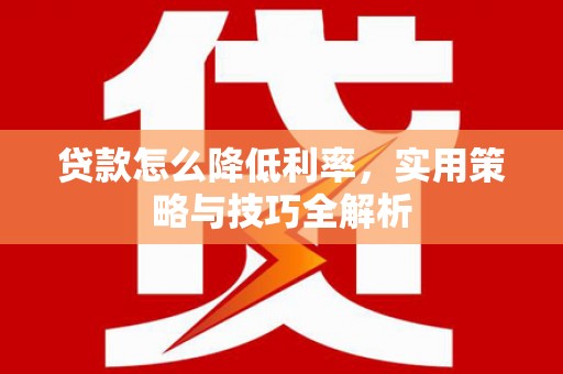 中卫贷款怎么降低利率，实用策略与技巧全解析