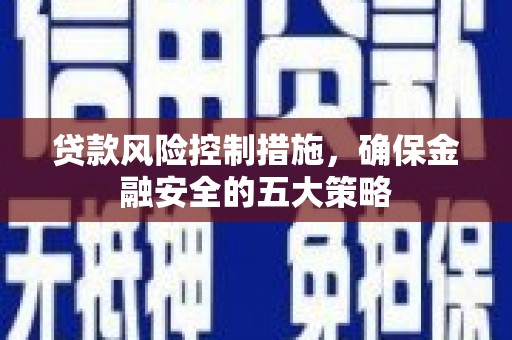 中卫贷款风险控制措施，确保金融安全的五大策略