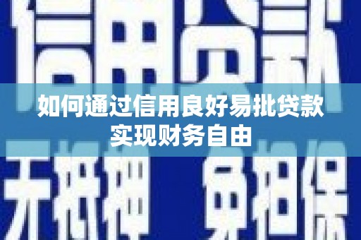 中卫如何通过信用良好易批贷款实现财务自由