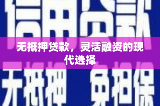中卫无抵押贷款，灵活融资的现代选择