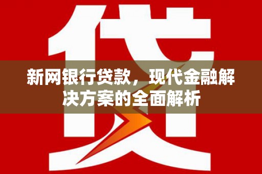 中卫新网银行贷款，现代金融解决方案的全面解析