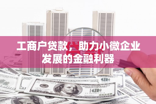 中卫工商户贷款，助力小微企业发展的金融利器