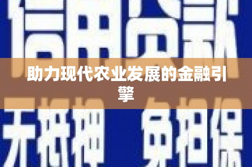 中卫助力现代农业发展的金融引擎