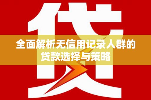 中卫全面解析无信用记录人群的贷款选择与策略