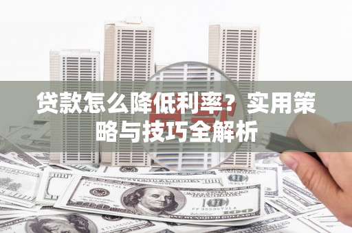 中卫贷款怎么降低利率？实用策略与技巧全解析